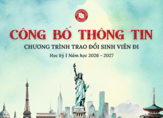 THÔNG BÁO VỀ CHƯƠNG TRÌNH TRAO ĐỔI SINH VIÊN HỌC KỲ I NĂM HỌC 2026 – 2027