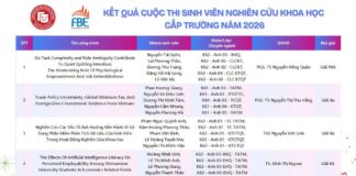 GIẢI THƯỞNG – CUỘC THI SINH VIÊN NGHIÊN CỨU KHOA HỌC